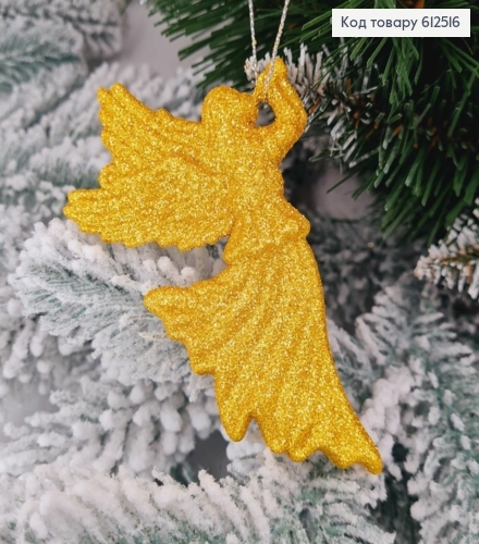 Новорічна фігура Блиск Янгол з дудкою ЗОЛОТО НЕОН, 10*7см, Україна 612516 фото 1