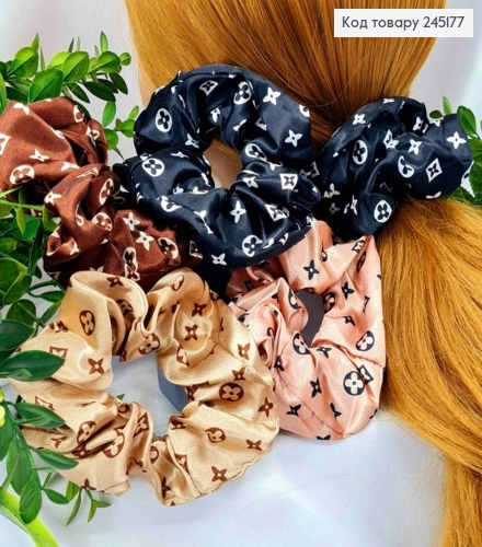 Резинка жатка-об'ємна Луи Витон, Пастельні кольори в асортименті 245177 фото 1