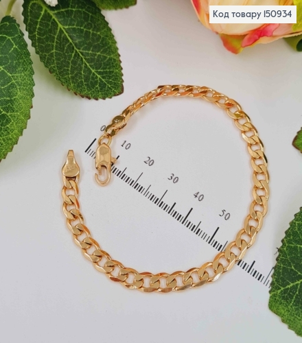 Браслет, панцирне плоске плетіння, шир.5мм, довж. 20,5см Xuping 18K 150934 фото 2