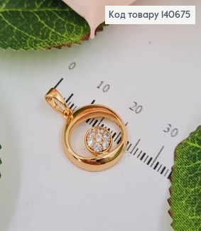 Кулон "Абстрактый Круг" с камнями, 2*1,7см, Xuping 18К 140675 фото