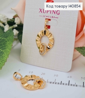 Кулон рельєфна монеточка з кільцем, 1,5 см, Xuping 18K 140854 фото