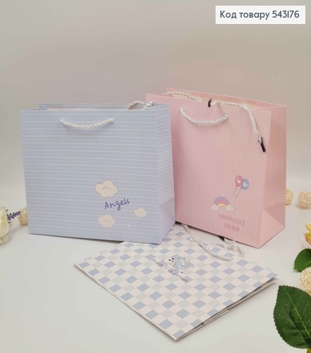 Пакет паперовий, "Графічний принт з милими малюночками" в асорт. 25*20*9,5см 543176 фото 1