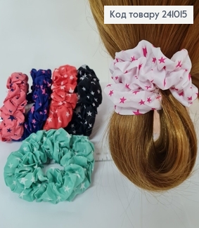 Резинка объемная ткань звездочки в асс. 241015 фото