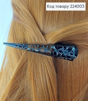 Заколка стріла метал кружево 11 см чорний 224003 фото