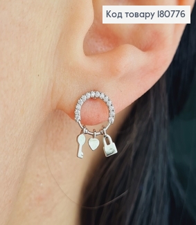 Сережки родовані гвіздки Коло з камінцями, 1см, Xuping 180776 фото