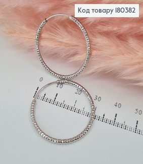 Серьги кольца 3 см родированным   Xuping 180382 фото