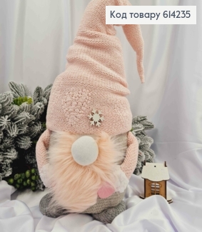 Коробка-ГНОМ "ПУЗАНЬ" нежноРОЖЕВАЯ шапка (коробка 18*19см)(шапка 34-39см) ,, ручная работа, Украина 614235 фото