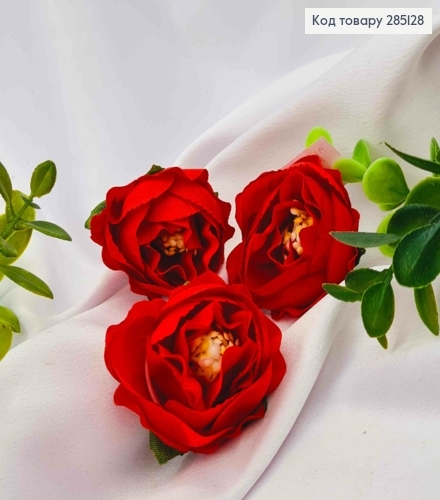 Искусственное приложение цветок Пионовидная Роза, КРАСНОГО цвета, 4,5*4см 285128 фото 1