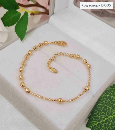 Браслет, плетение Шариками разного размера, дл. 17+3см, шир.5мм, Xuping 18К. 151005 фото 1