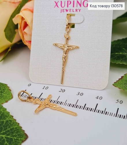 Крестик с Распятием, 2,8*1,5см, Xuping 18К 130578 фото 1