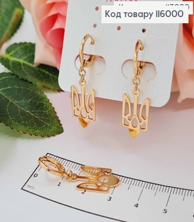 Серьги кольца ГЕРБ Трезубец 2*1см Xuping 18K 116000 фото