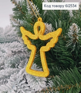 Новорічна фігура Янгол ЗОЛОТО НЕОН, 9*9см, Україна 612534 фото