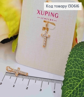 Крестик в Блестящих камнях, 1,3*0,7см, Xuping 18K 130616 фото
