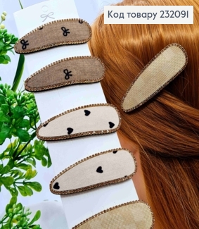 Заколка Тик-Так, Овальная в ассортименте украшена стразами, Пастельные цвета в ассорт, 8см. 232091 фото