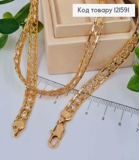 Цепочка плетения пластинками "Песочные Часы", ширина 6мм, длина 50см, Xuping 18K 121591 фото