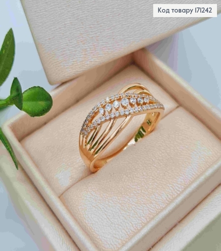 Кольцо украшено Блестящими камешками, Xuping 18К 171242 фото 3