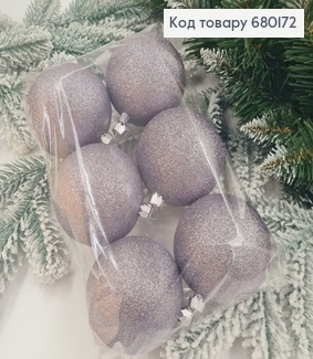 Набор шаров 80мм Блеск ГРАФИТ 6шт/уп, Украина 680172 фото