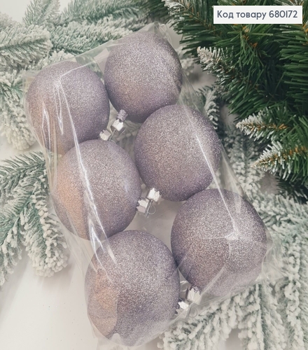 Набор шаров 80мм Блеск ГРАФИТ 6шт/уп, Украина 680172 фото 1