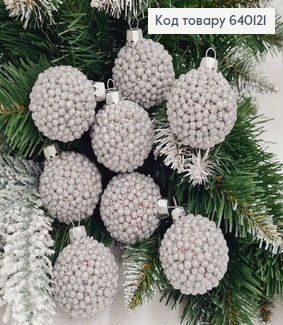 Набор шаров 40мм Декор СЕРЕБРО 8 шт/уп, Украина 640121 фото