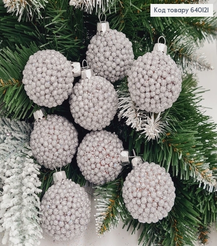 Набір куль 40мм Декор СРІБЛО 8шт/уп, Україна 640121 фото 1