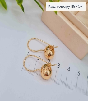 Серьги с ажурным "Шариком" (1см), длина 2,8см, французская застежка, Xuping 18К 119707 фото