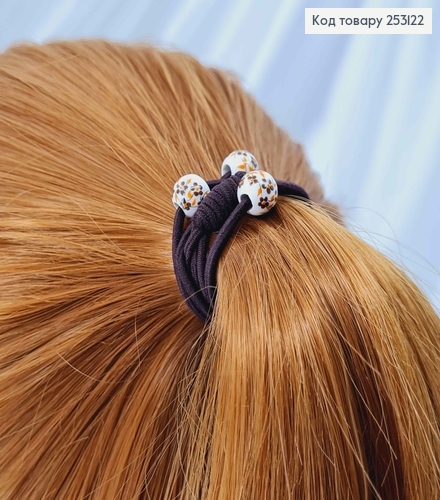 Резинка черная с шамбалой золотого цвета и белого цвета в камнях. 253122 фото 2