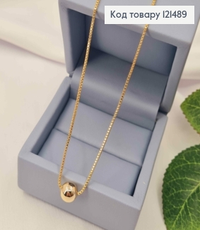 Цепочка квадратная Якорное плетение с шариком (8мм), длина 45+3см, Xuping 18K 121489 фото