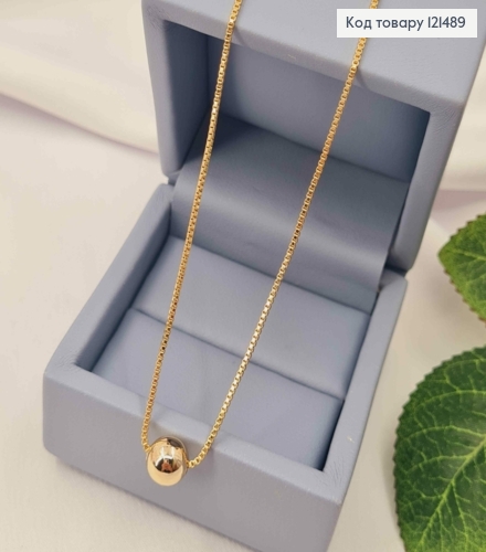 Цепочка квадратная Якорное плетение с шариком (8мм), длина 45+3см, Xuping 18K 121489 фото 1