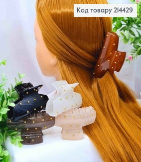 Краб пластик (акрил)  "Прямокутний" з Золотими бусинами, розм.  9см, Пастельні кольори в асорт. 214429 фото