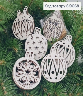 Набір іграшок дерев'яних д. 7 см  5 шт/уп в ас. 619068 фото