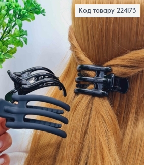 Заколка-Зажим (Боковушка) матовая/глянцевая, 8*3,5см, Черного цвета 224173 фото