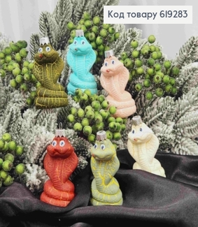 Новорічна фігура ЗМІЯ менша "МАРМУР", кольори в асортименті 9*4,5см, фарба, пластик,Україна 619283 фото