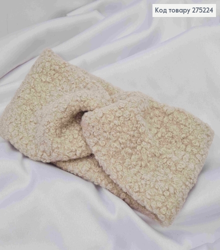 Повязка чалма, каракуль "букля", СЕРОГО цвета, 48*11см,( очень качественный) ручная работа, Украина 275224 фото 1