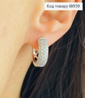 Серьги кольца украшены Блестящими камешками, диаметр 1,5см, Xuping 181939 фото