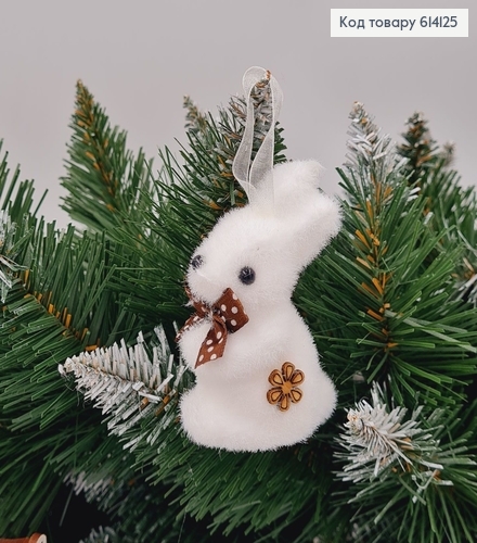 Зайка пинопласновой БЕЛИЙ 8*5см  614125 фото 1