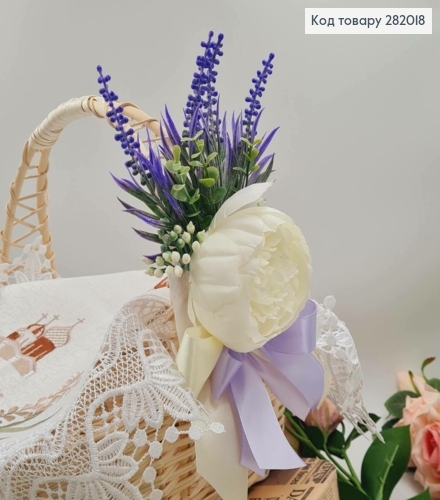 Повязка для корзины ПИОН с лавандой, размер 20*12см, ручная работа, Украина. 283018 фото 1