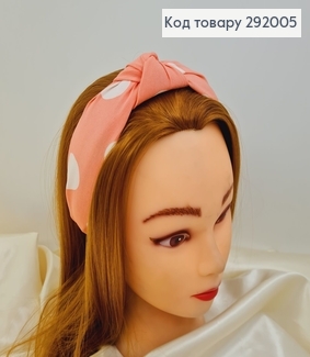 Обруч чалма Розовый горох  292005 фото