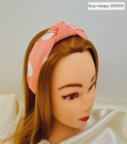 Обруч чалма Розовый горох  292005 фото 1