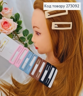 Заколка (10шт)Тик-так 7*2см метал+силикон  в асорт. 273092 фото