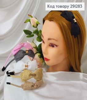 Обруч металл с блестящим бантиком, цвета в ассорт. 291283 фото