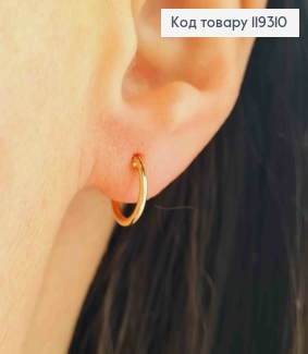 Серьги кольца маленькие Классические, диаметр 1см, XUPING 18K 119310 фото