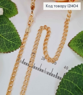 Цепочка 3,5мм, длина 55см, плетение лав, "love", Xuping 18K 121404 фото