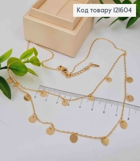 Цепочка двойная, КАЧЕСТВЕННОЕ плетение с Монетками, длина 42+3см, Xuping 18K 121604 фото
