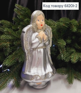 Верхушка на елку Ангел СЕРЕБЛО (цвет), высота 20см, Украина 611201-2 фото