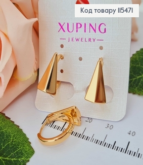 Серьги кольца 1,5см, с самолетиком 1,5см, Xuping 18K 115471 фото
