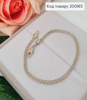 Браслет родовой плетение бисмарк, 19см Xuping 200165 фото