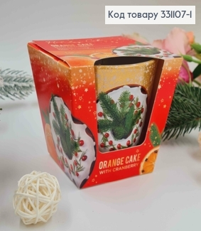 Аромасвечка стакан Orange Cake, Orange fruit and cranberry, 115г/30час., Польша 331107-1 фото