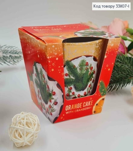 Аромасвечка стакан Orange Cake, Orange fruit and cranberry, 115г/30час., Польша 331107-1 фото 1