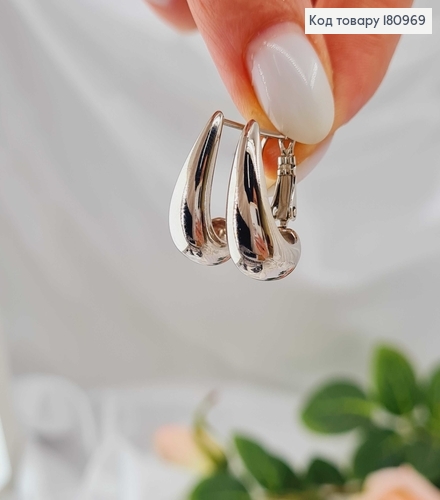 Сережки родовані, продовгуваті крапельки, 2см, англ. заст. Xuping  180969 фото 3