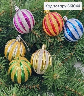 Набор шаров 60 мм цветные Китай 6шт/уп 661044 фото